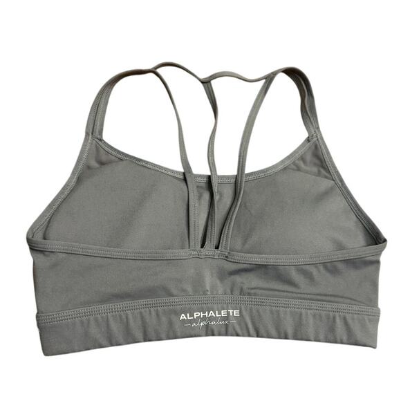 Alphalete Strappy Sports Bra | Size Small | Gray Performance Activewear - Picture 2 of 3